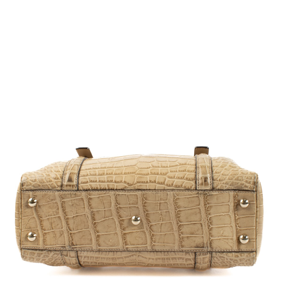 Shop safe online at Labellov in Antwerp, Brussels and Knokke this 100% authentic second hand Gucci Beige Alligator Britt Boston Bag . Veilig online tweedehands authentieke Gucci Beige Alligator Britt Boston Bag handtas kopen bij Labellov.