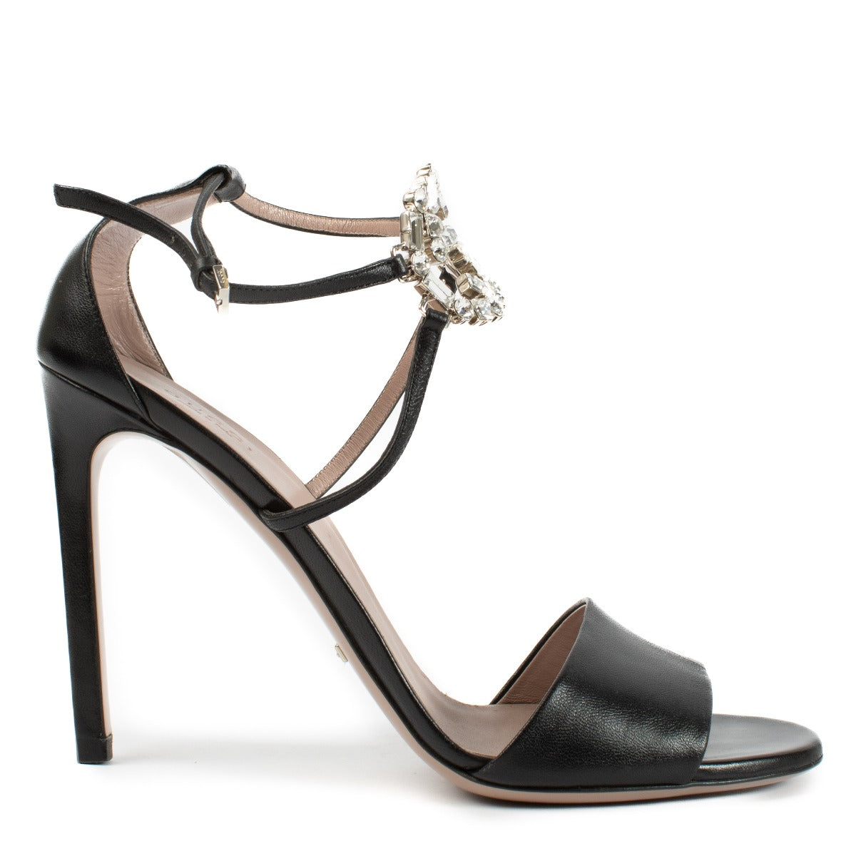 Sandales Gucci Interlocking G en cristal noir - Taille 40.5