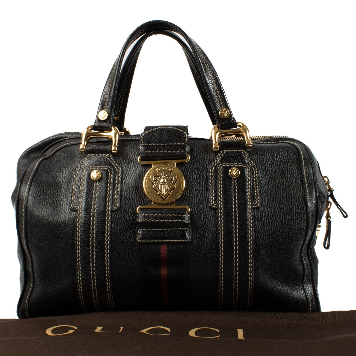 Gucci Zwarte Aviatrix Grote Boston Tas