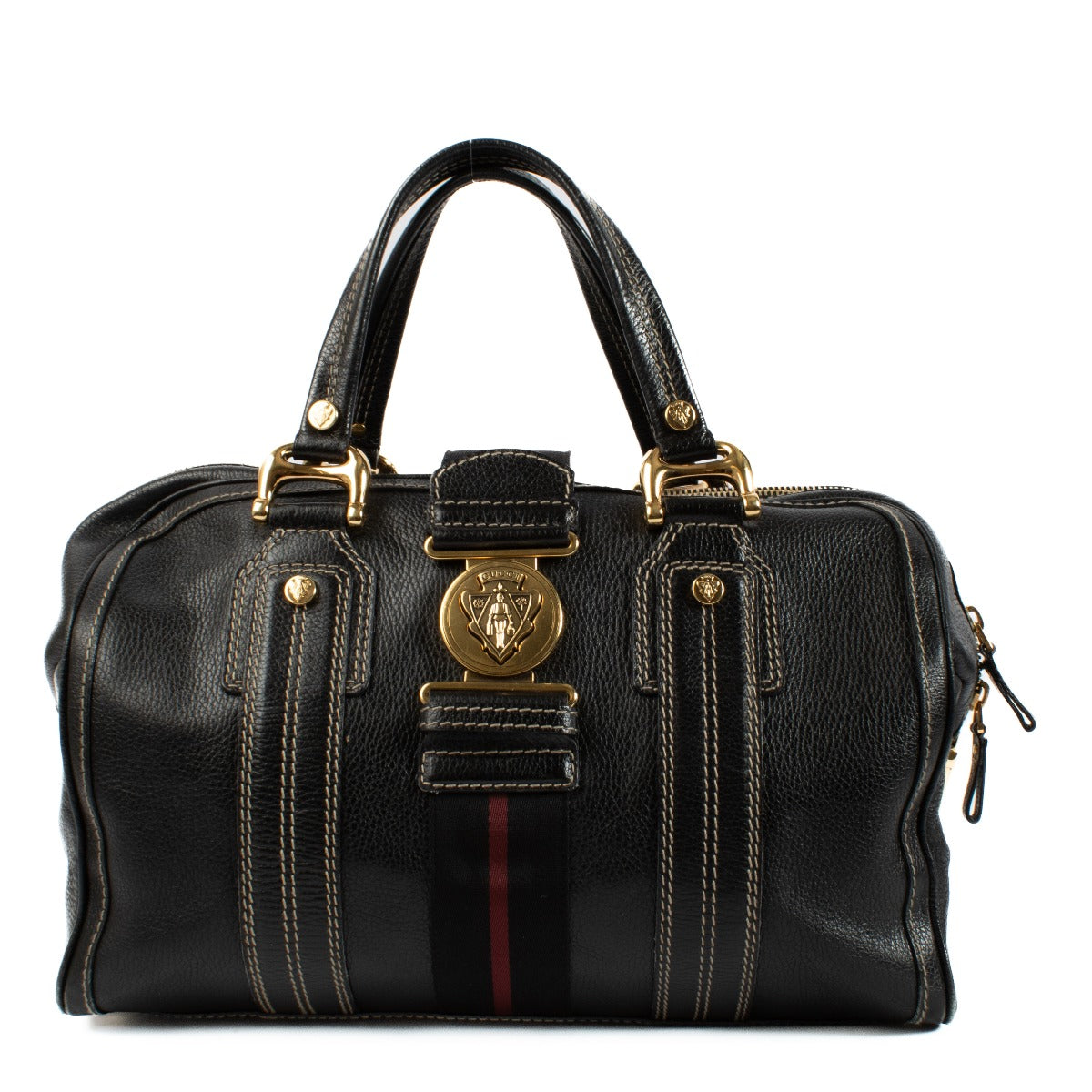Gucci black large duffle bag top handle on Labellov.com