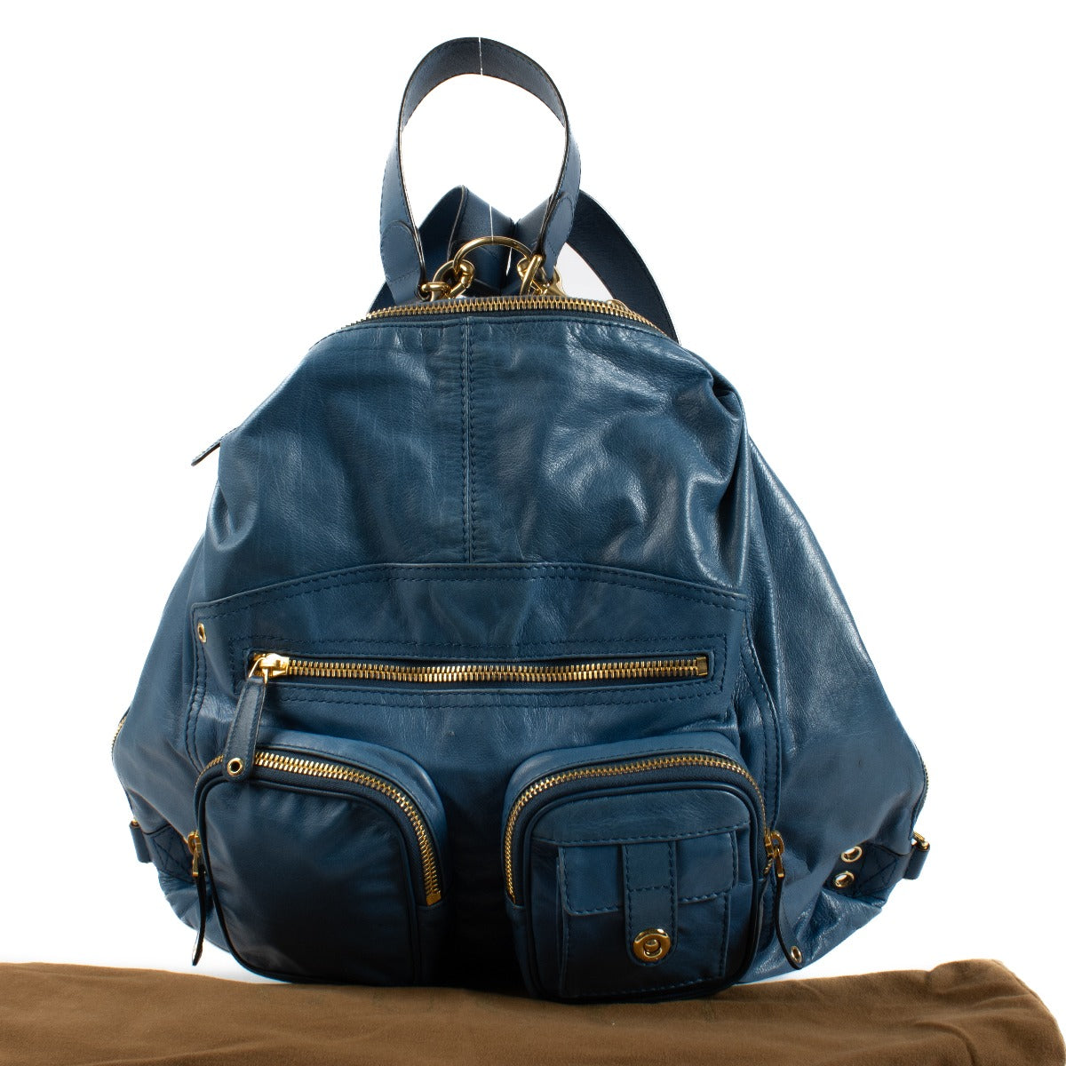 Shop at Labellov for the Gucci Blue Lambskin Darwin Convertible Backpack.