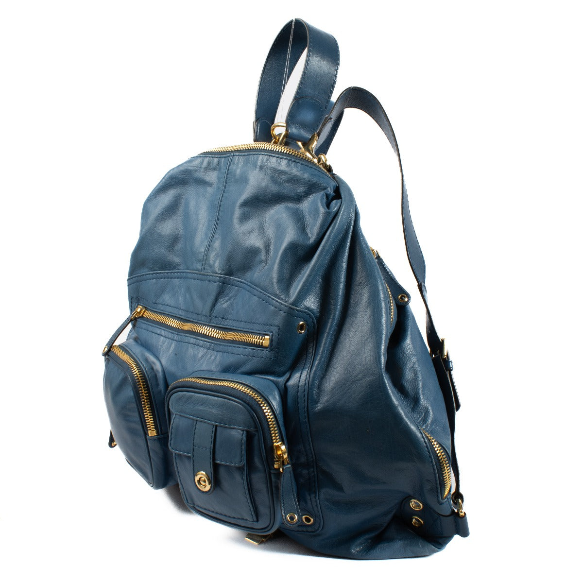 Shop at Labellov for the Gucci Blue Lambskin Darwin Convertible Backpack.
