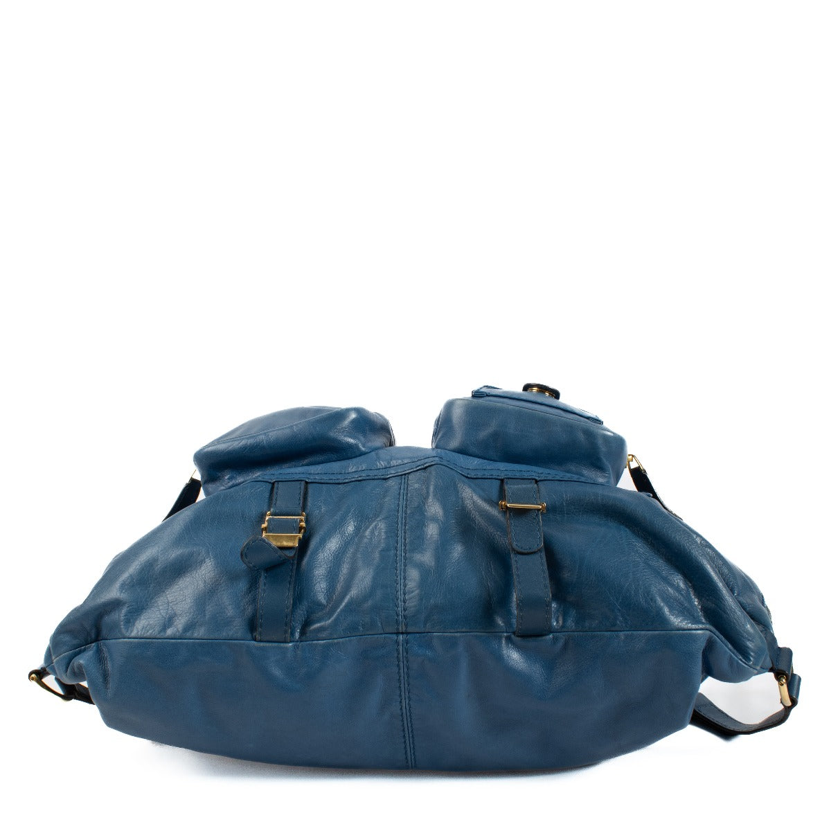 Shop at Labellov for the Gucci Blue Lambskin Darwin Convertible Backpack.