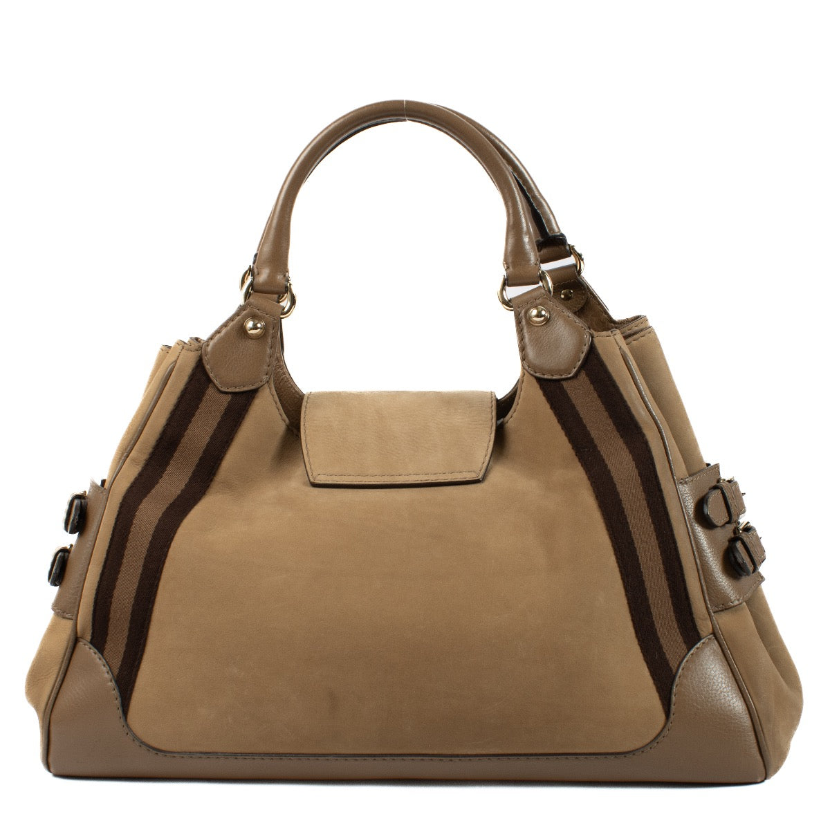 Sac à bandoulière Gucci Heritage Web en nubuck marron