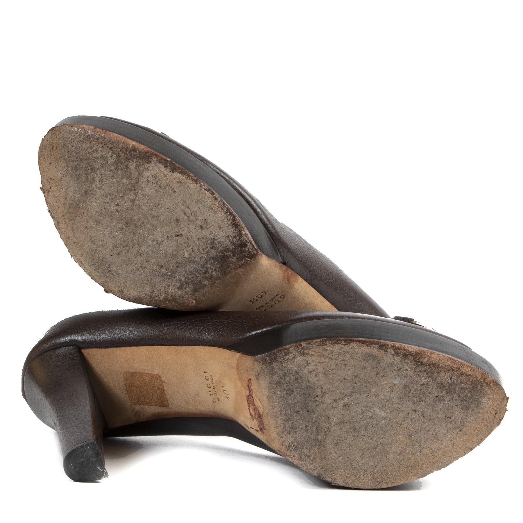 Gucci Brown Open Toe Pumps -
