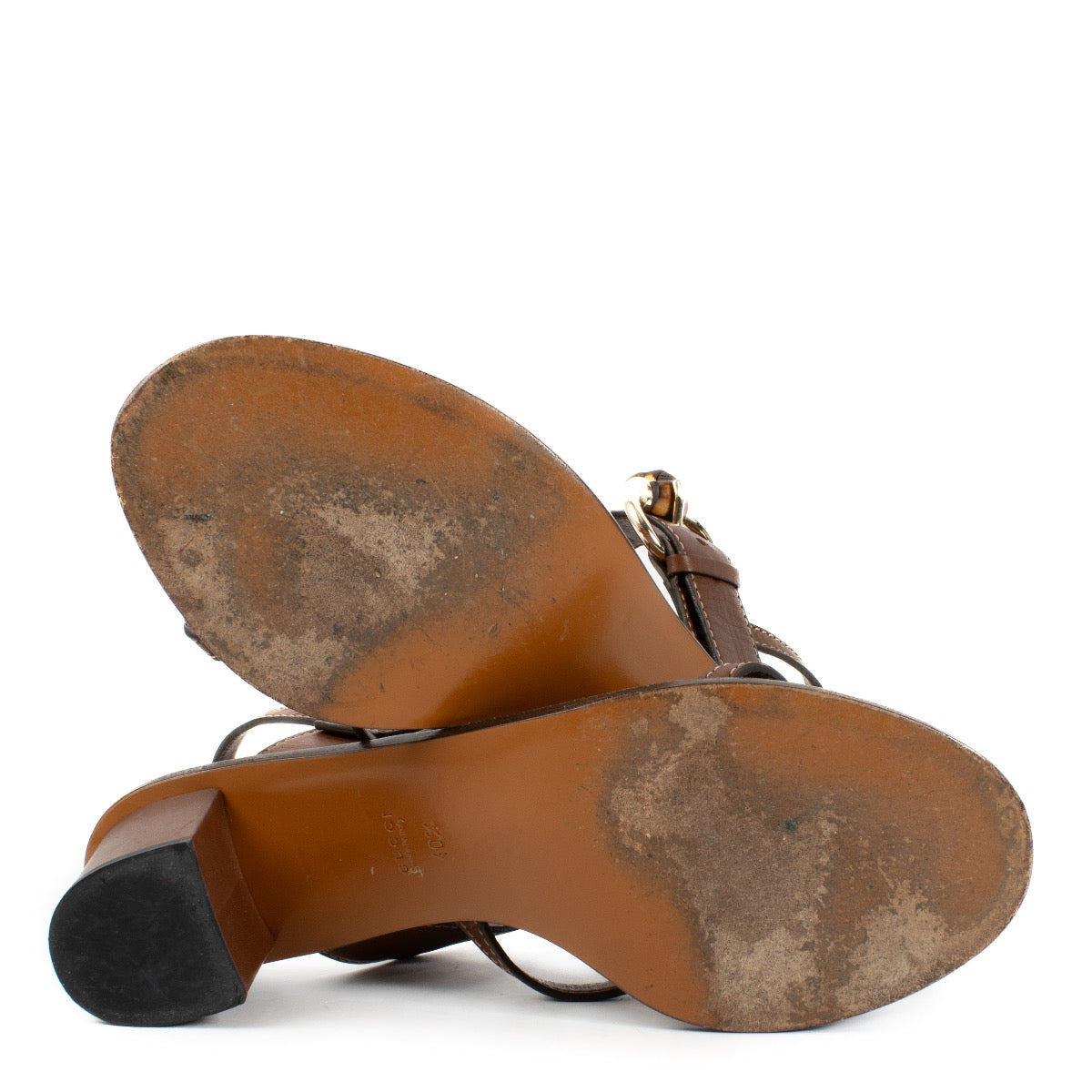 Shop 100% authentic secondhand Gucci Brown Leather Sandals - Size 40 1/2 at Labellov.com