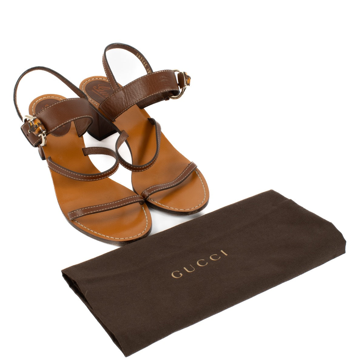 Shop 100% authentic secondhand Gucci Brown Leather Sandals - Size 40 1/2 at Labellov.com