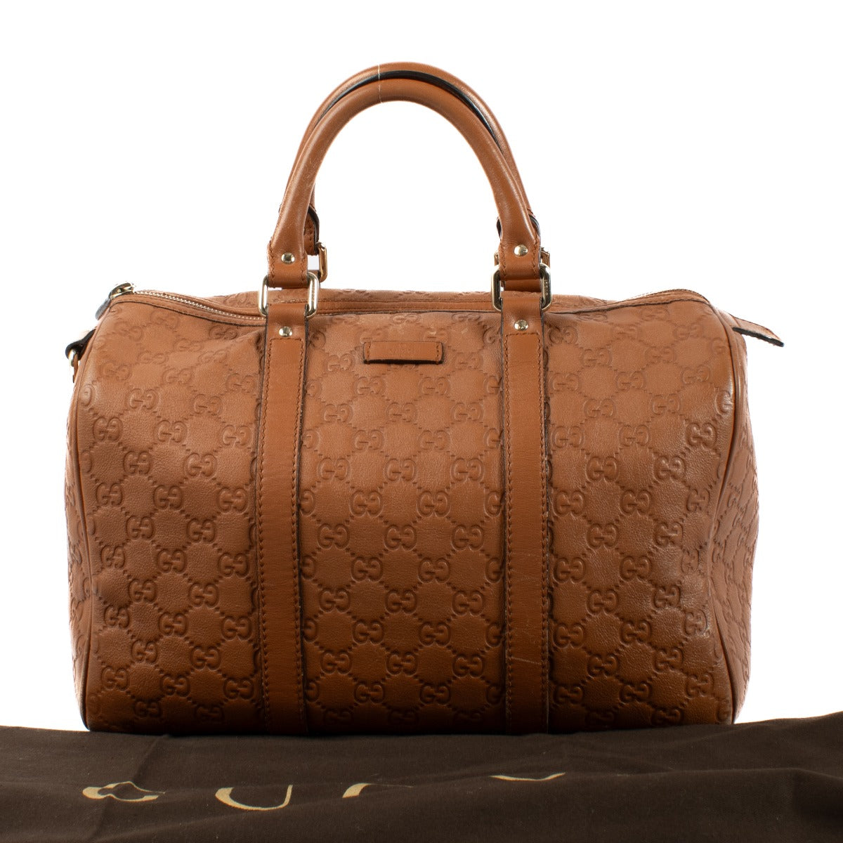 Gucci Camel Guccissima Medium Joy Boston Bag