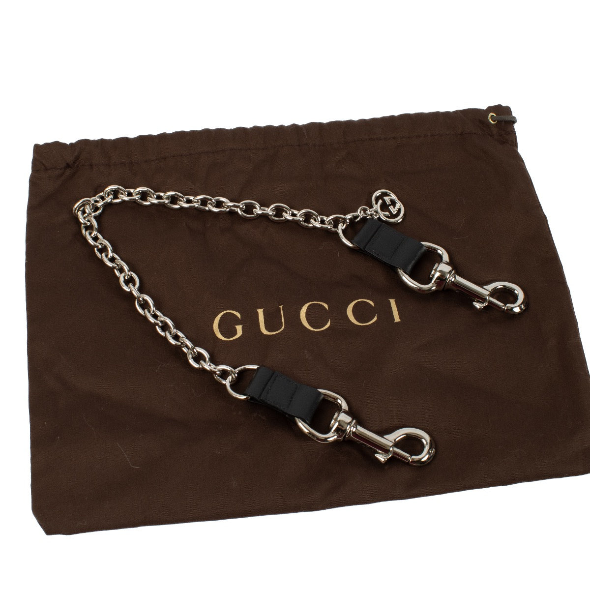 Gucci Black Leather Chain Bag Strap