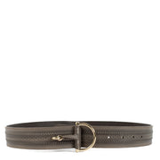 Stylish gray belt with gold hardware, size 95. As good as new with minimal signs of wear. Shop at Labellov.