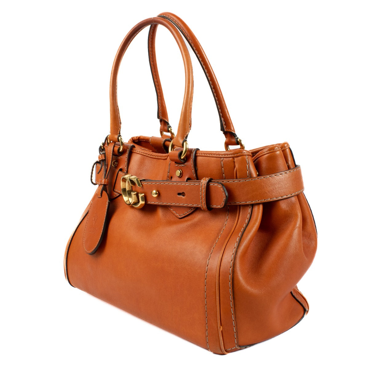 Sac cabas moyen Gucci GG Running en cuir orange