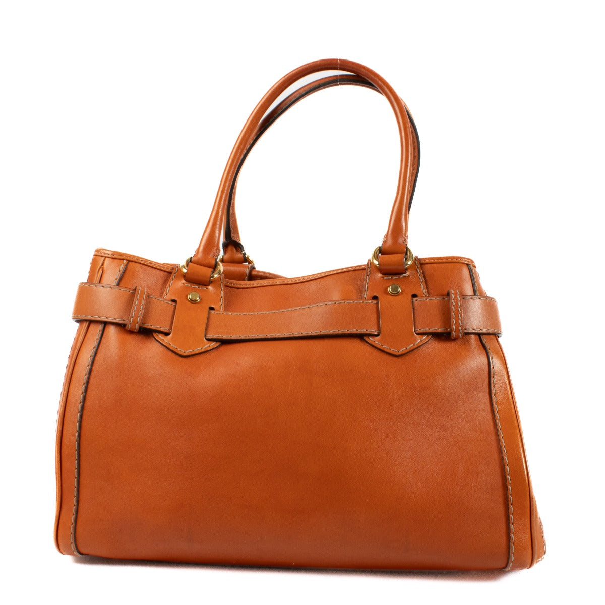 Sac cabas moyen Gucci GG Running en cuir orange