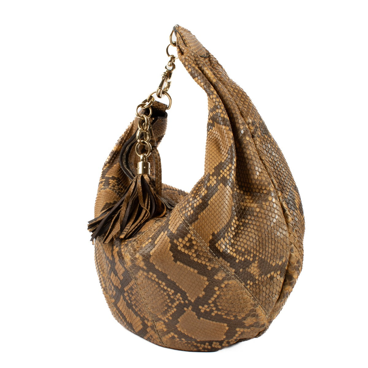 Shop safe online at Labellov in Antwerp, Brussels and Knokke this 100% authentic second hand Gucci Python Sienna Hobo Shoulder Bag. Veilig online tweedehands authentieke Gucci Python Sienna Hobo handtas kopen bij Labellov.
