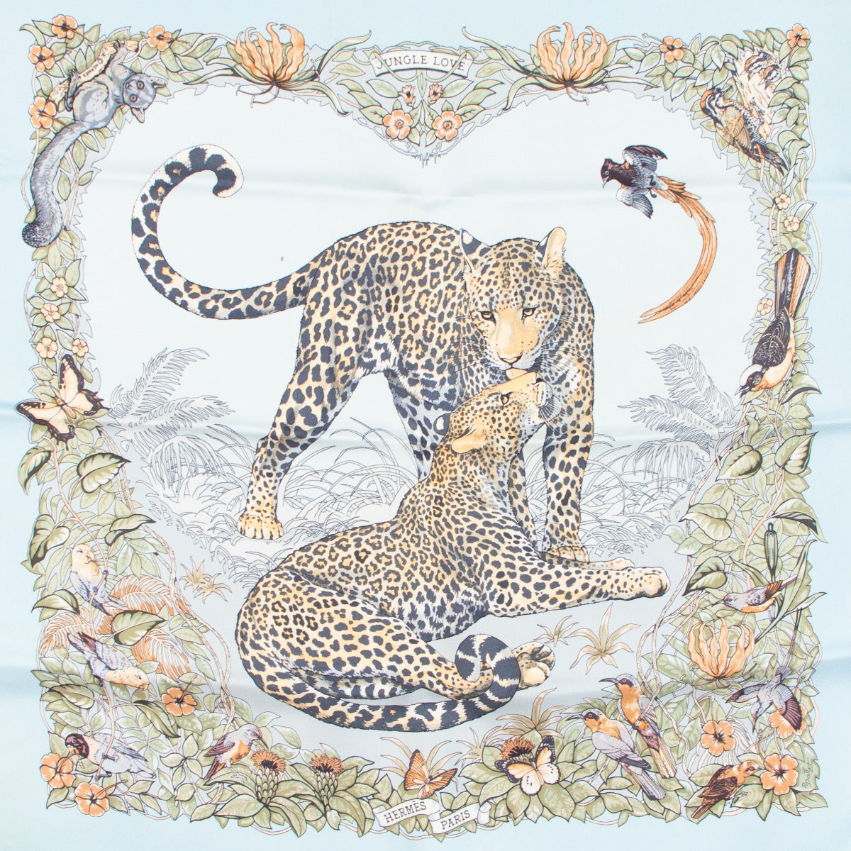 Hermès Jungle Love Pocket Square Scarf