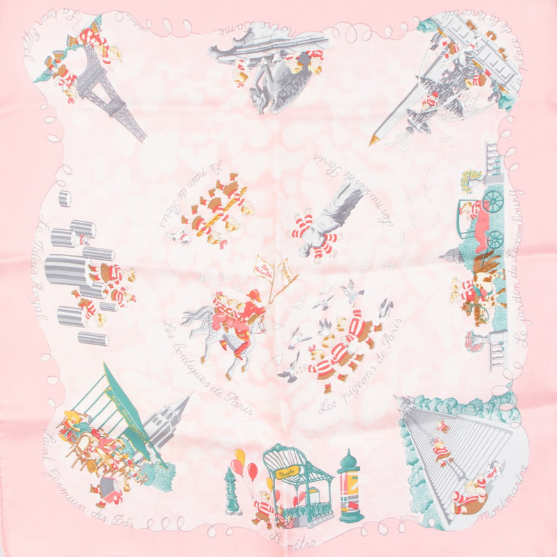 Hermès Pink Les Triples Pocket Square Silk Scarf