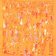 Hermès Orange Paddock Pocket Square Scarf