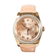 Rolex Datejust 36 116185 Rose Gold Factory Diamond
