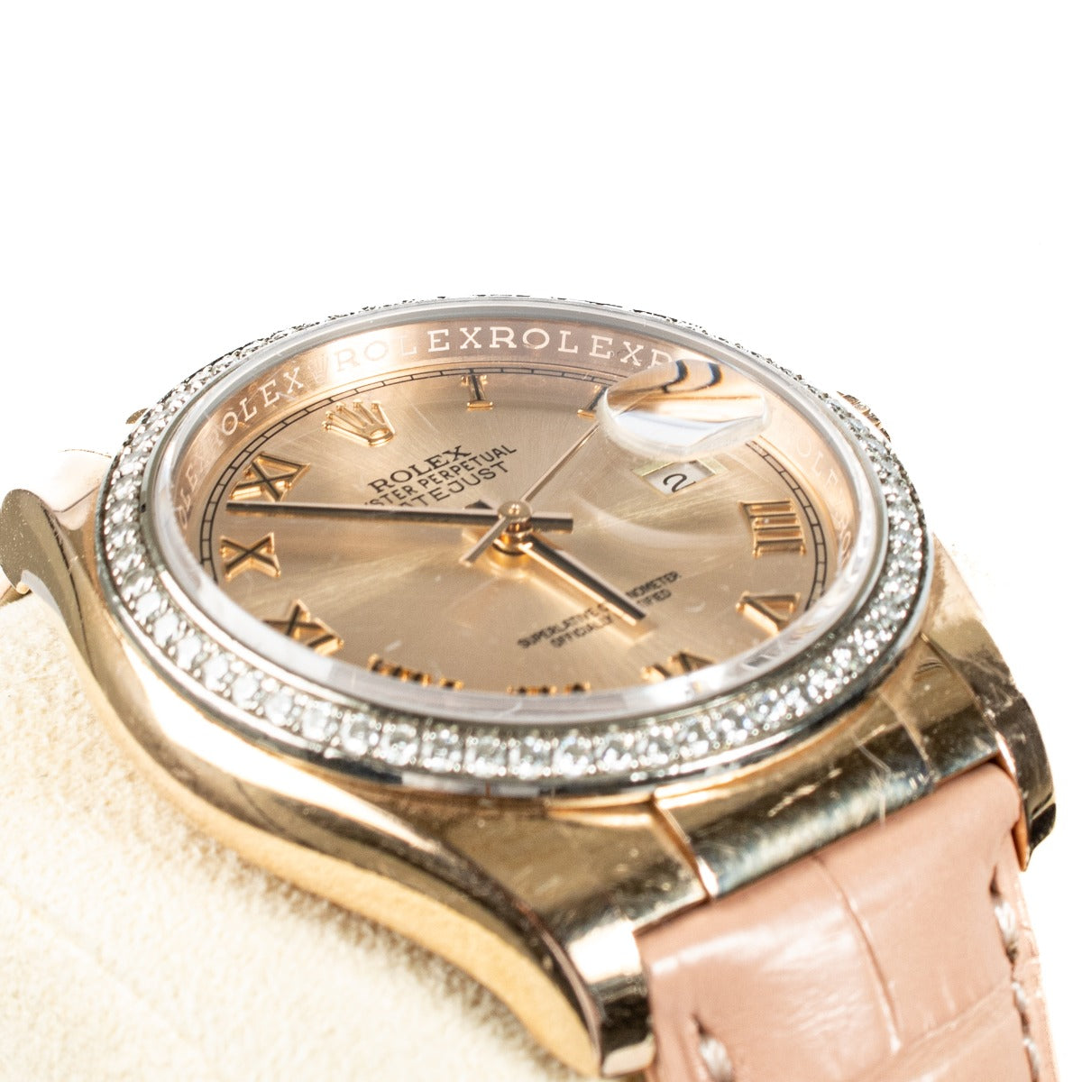 Rolex Datejust 36 116185 Rose Gold Factory Diamond