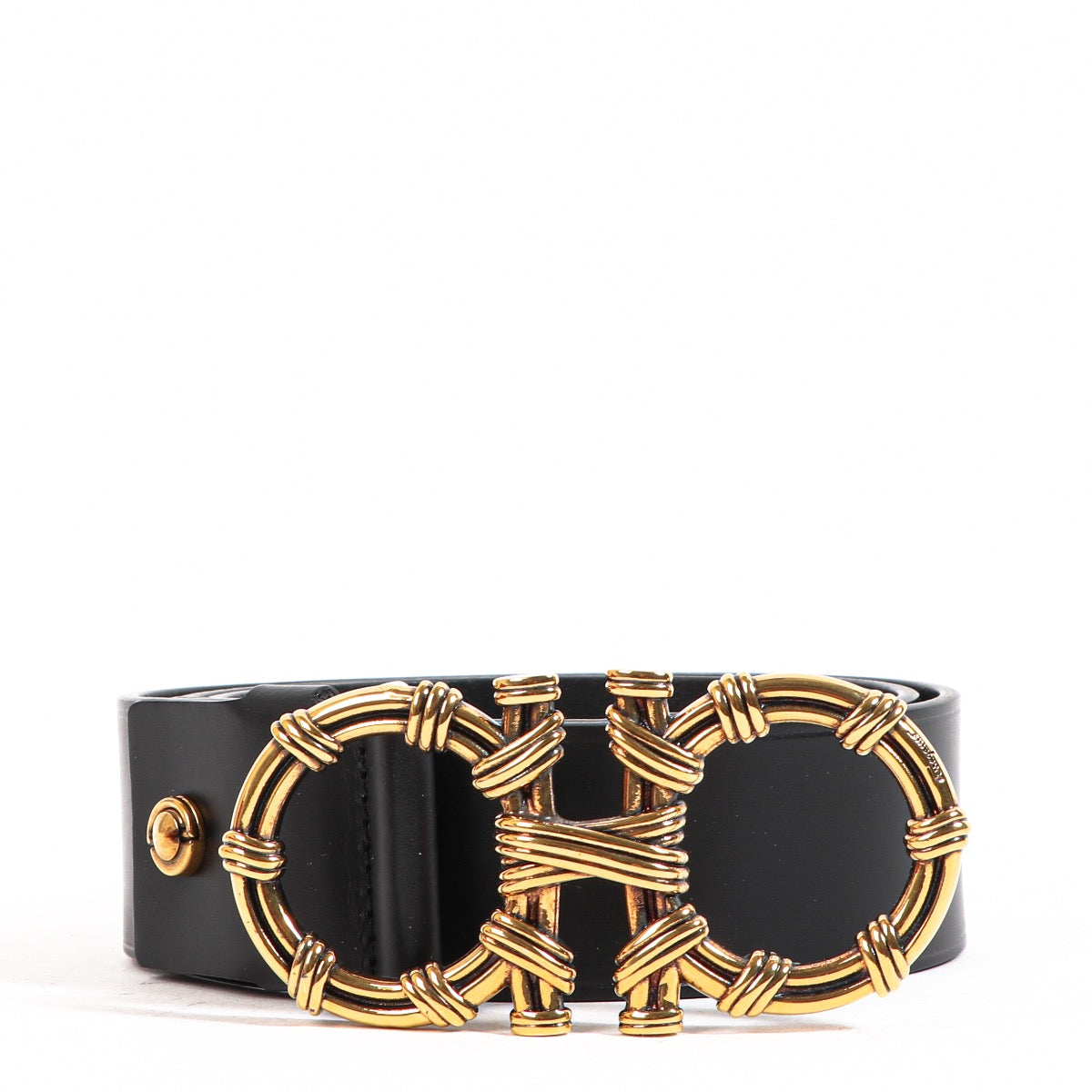 Buy an authentic second hand Salvatore Ferragamo Black Twisteed Gancini Belt - Size 105 in very good condition at Labellov.com