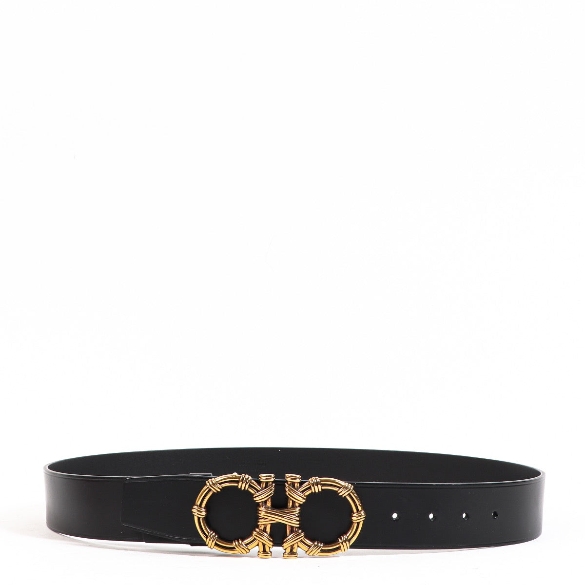 Buy an authentic second hand Salvatore Ferragamo Black Twisteed Gancini Belt - Size 105 in very good condition at Labellov.com