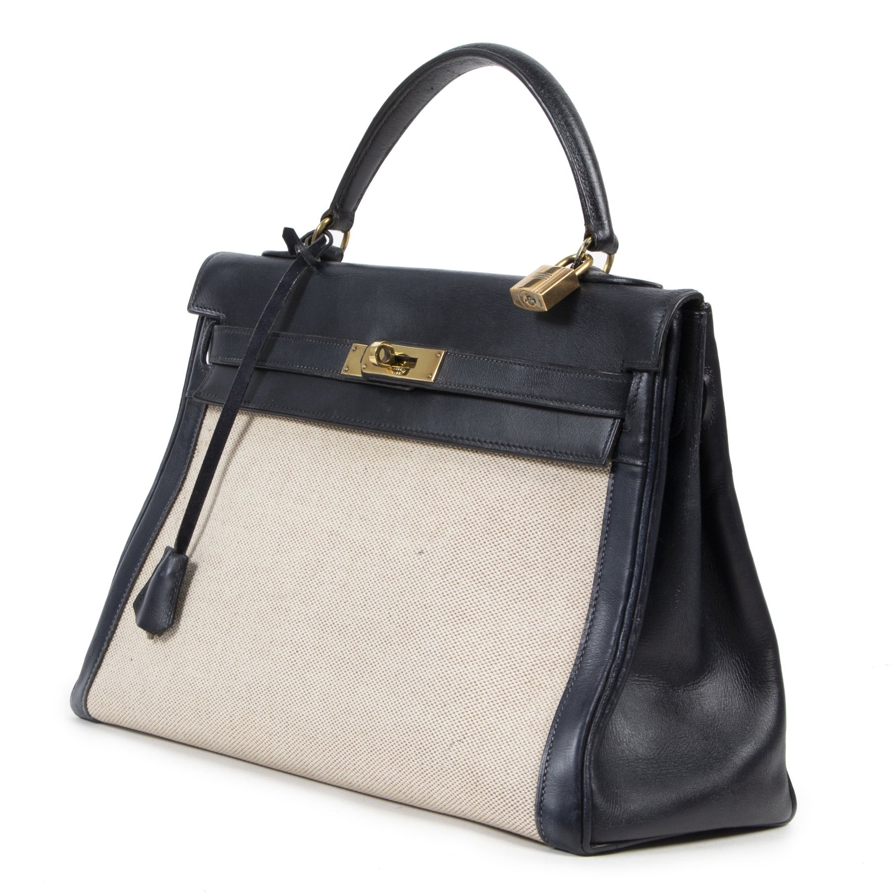 Hermès Kelly 32 Toile Blue Marine