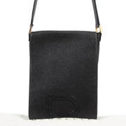 Delvaux Black Leather Louise Baudrier PM Bag