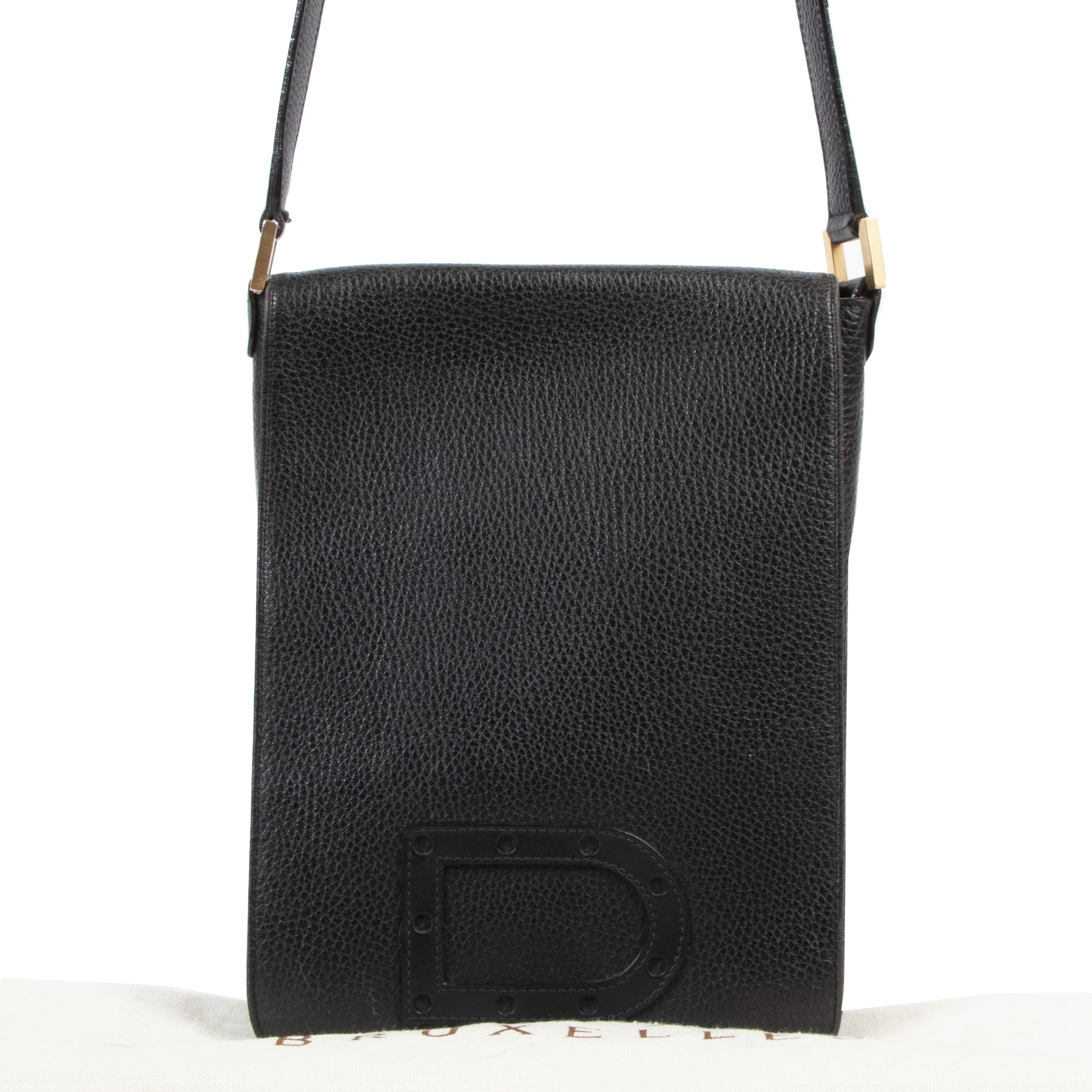 Delvaux Black Leather Louise Baudrier PM Bag