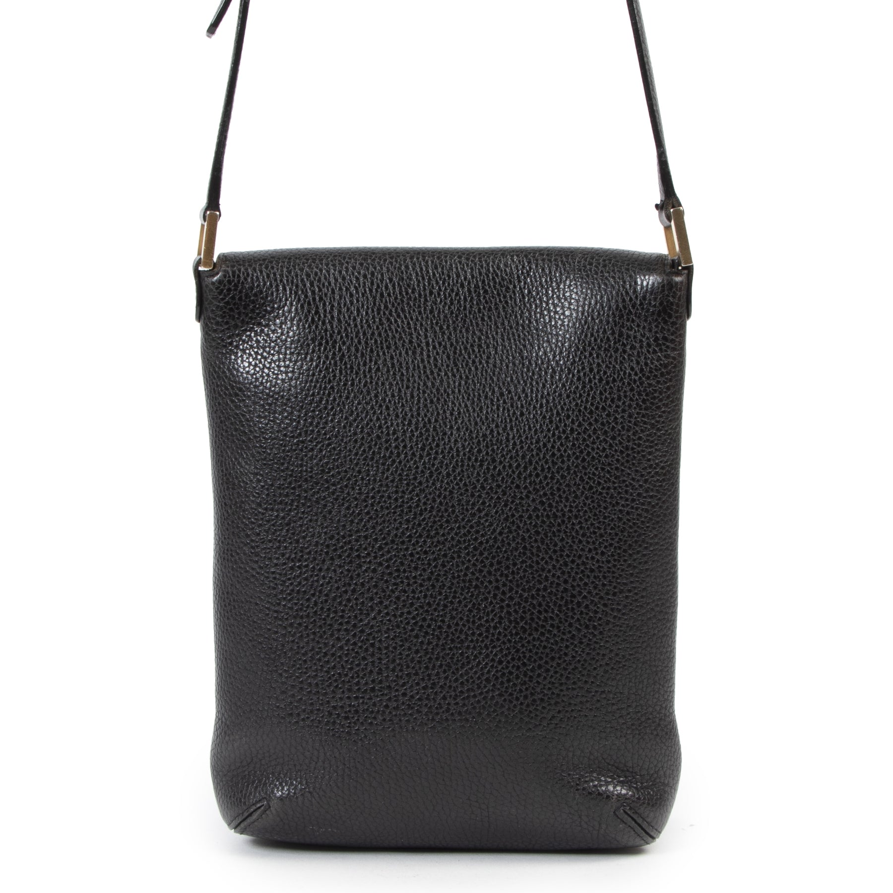 Delvaux Black Leather Louise Baudrier PM Bag