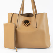 Fendi Camel Leather Shopper Tote