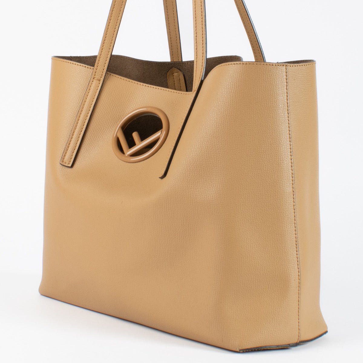 Sac cabas Kan I Fendi en cuir camel