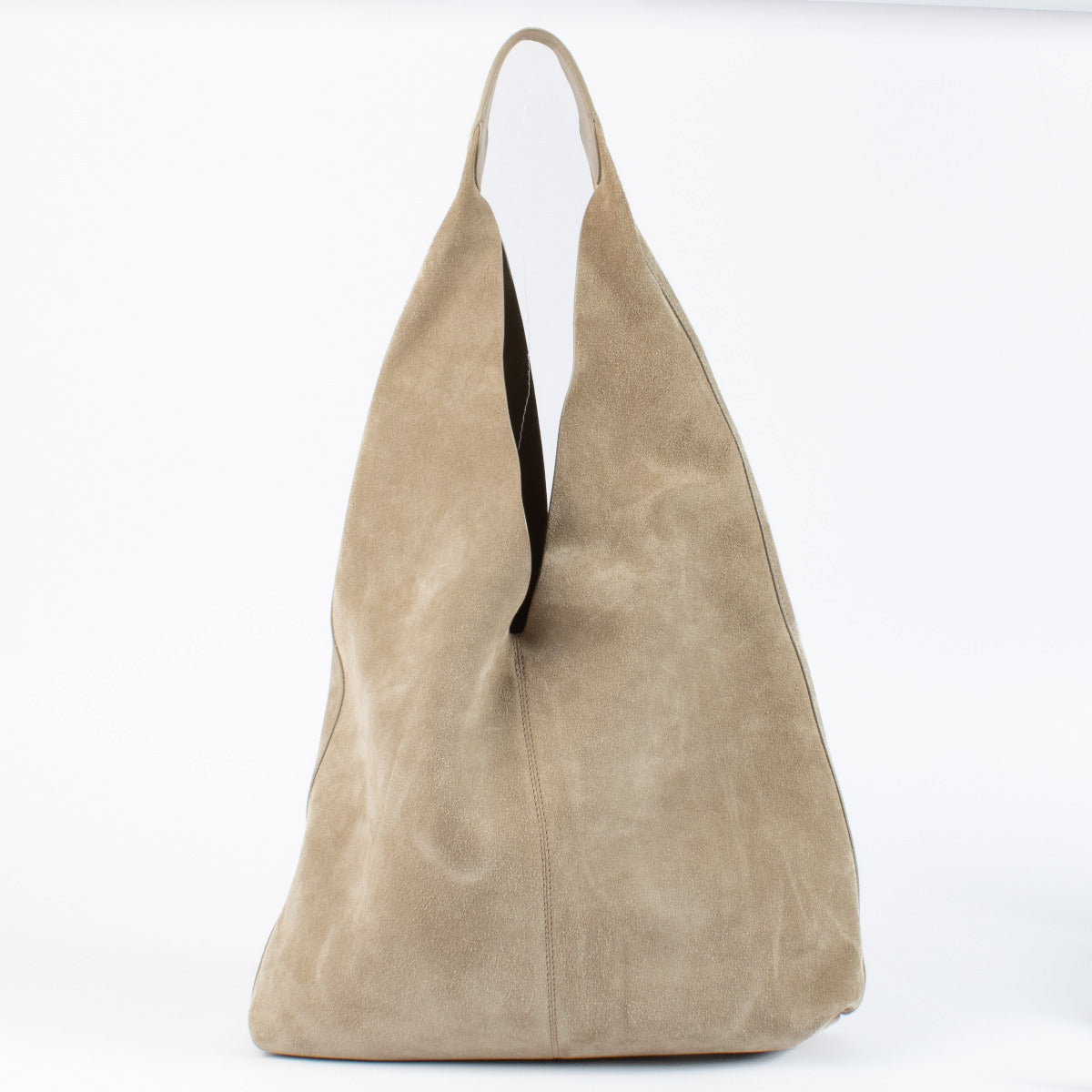 Sac hobo en daim grège Brunello Cucinelli
