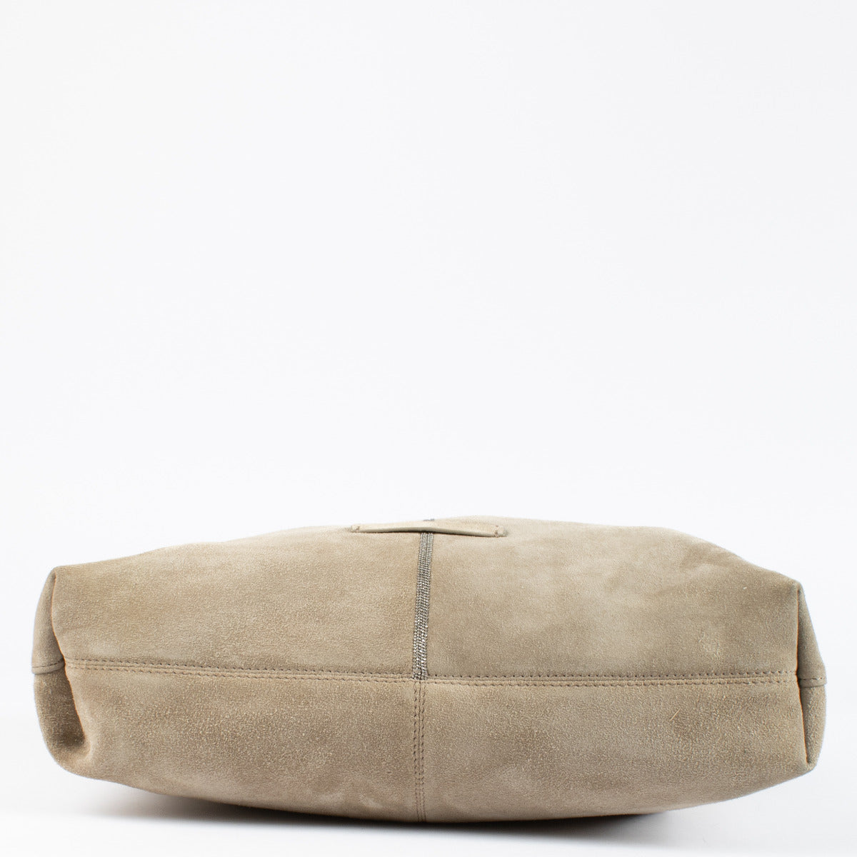 Sac hobo en daim grège Brunello Cucinelli