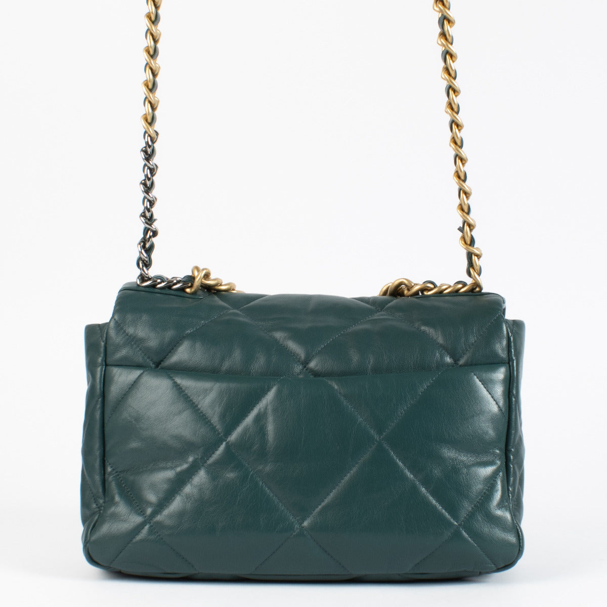 Chanel Green Lambskin Large Chanel 19 Bag