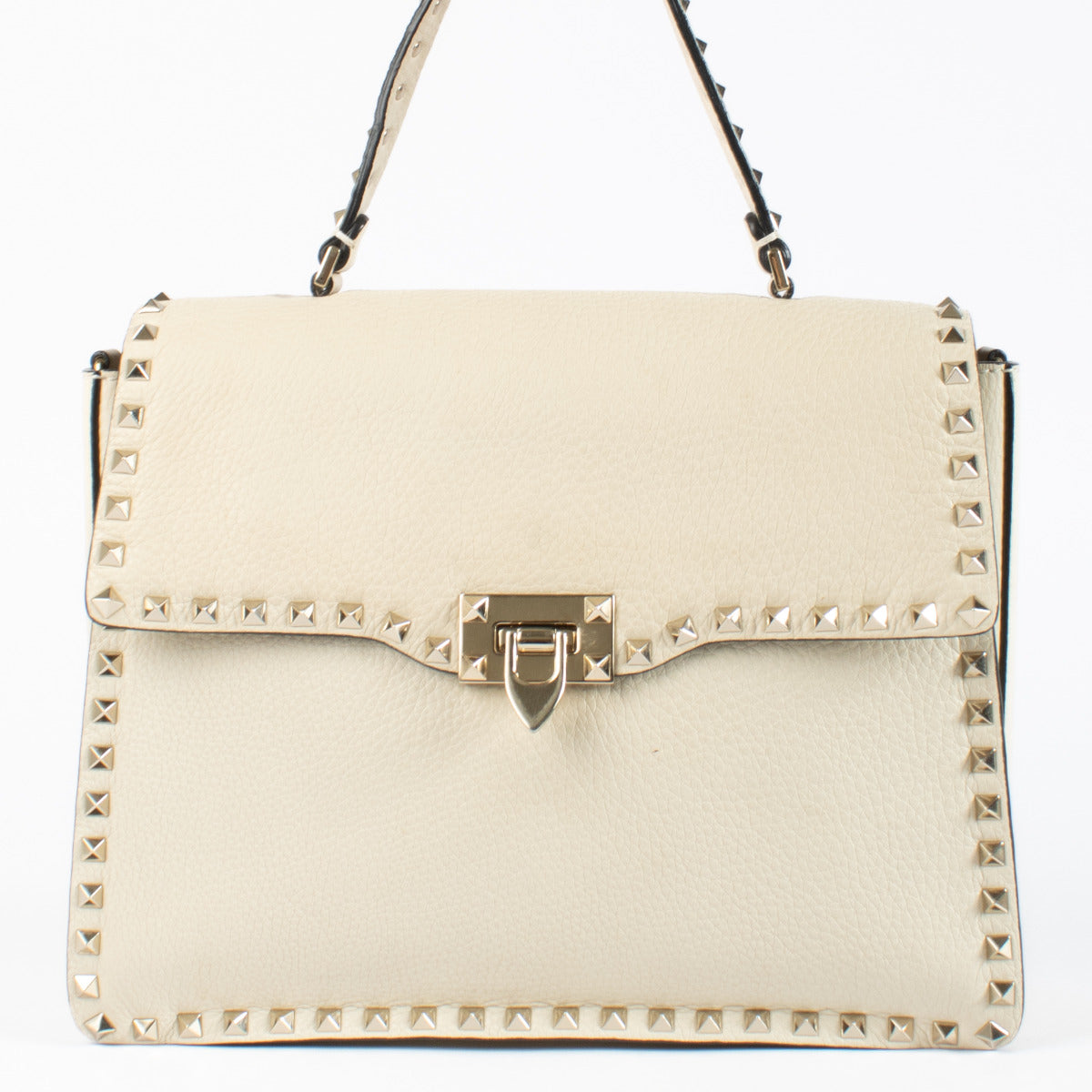 Valentino Garavani Beige Rockstud Bag