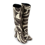 Dries Van Noten Printed Canvas Boots - Size 38
