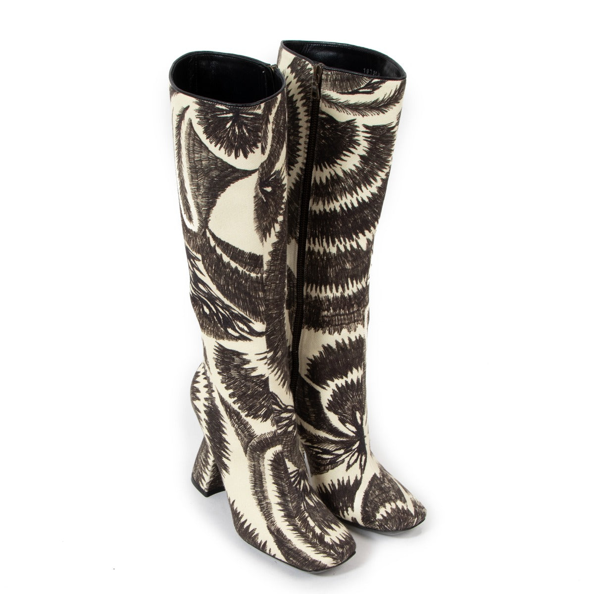 Dries Van Noten Printed Canvas Boots - Size 38