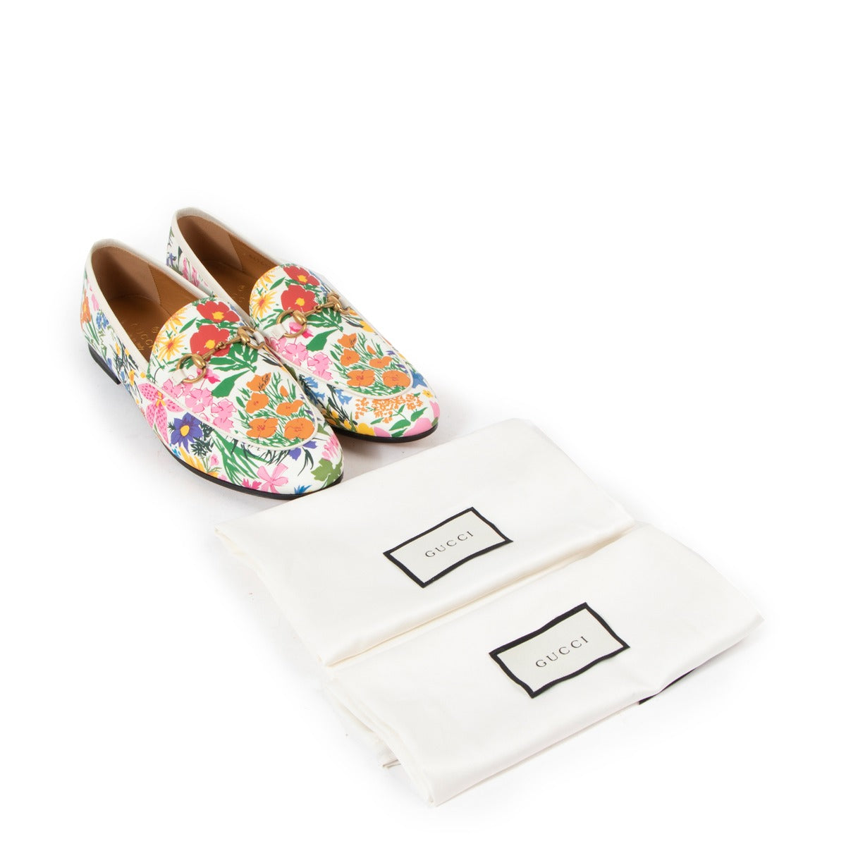 Gucci Floral Print Jordaan Loafers