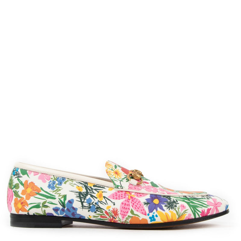 Gucci Floral Print Jordaan Loafers