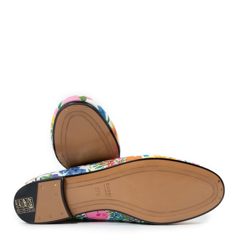 Gucci Floral Print Jordaan Loafers - Size 37,5