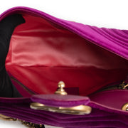 Shop safe online authentic Gucci Purple Velvet Marmont Mini Shoulder bag in very good condition at labellov.Com.