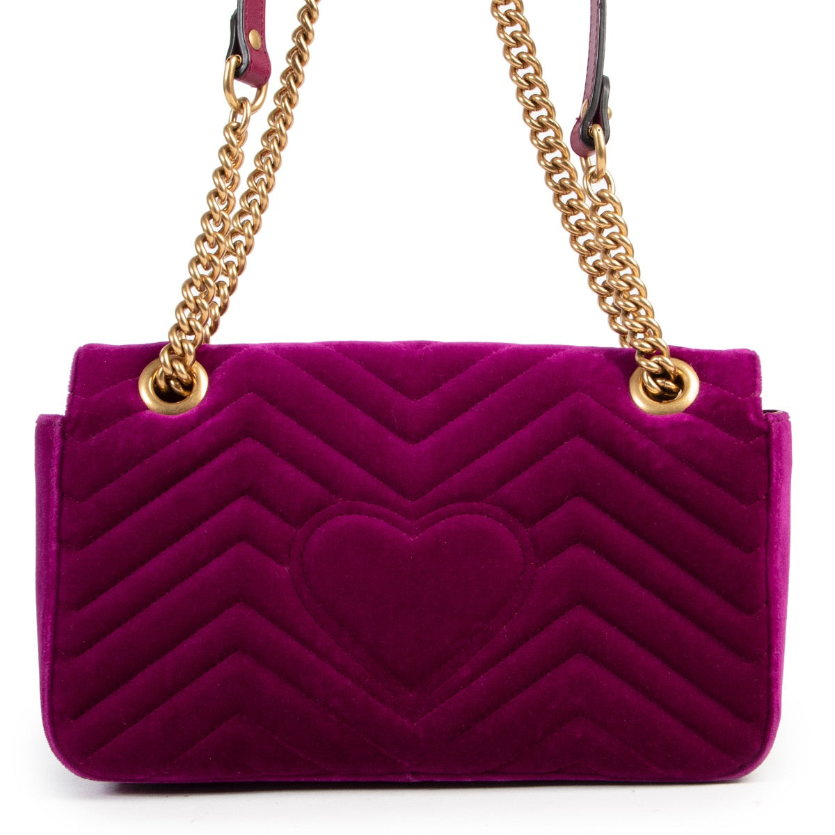 Shop safe online authentic Gucci Purple Velvet Marmont Mini Shoulder bag in very good condition at labellov.Com.