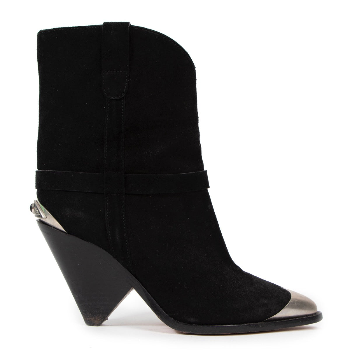 Shop safe online at Labellov in Antwerp these 100% authentic second hand Isabel Marant Black Suede Western Boots - size 38