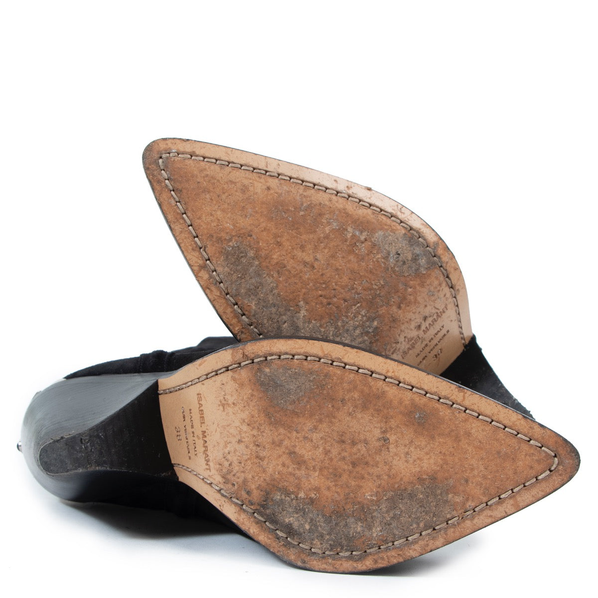 Shop safe online at Labellov in Antwerp these 100% authentic second hand Isabel Marant Black Suede Western Boots - size 38