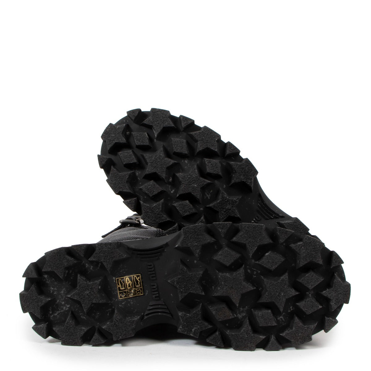 Bottes de combat lacées à double boucle Miu Miu - Taille 37,5