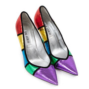 Shop safe online at Labellov in Antwerp these 100% authentic second hand The Attico Multicolor Metallic Leather Pumps - size 37,5