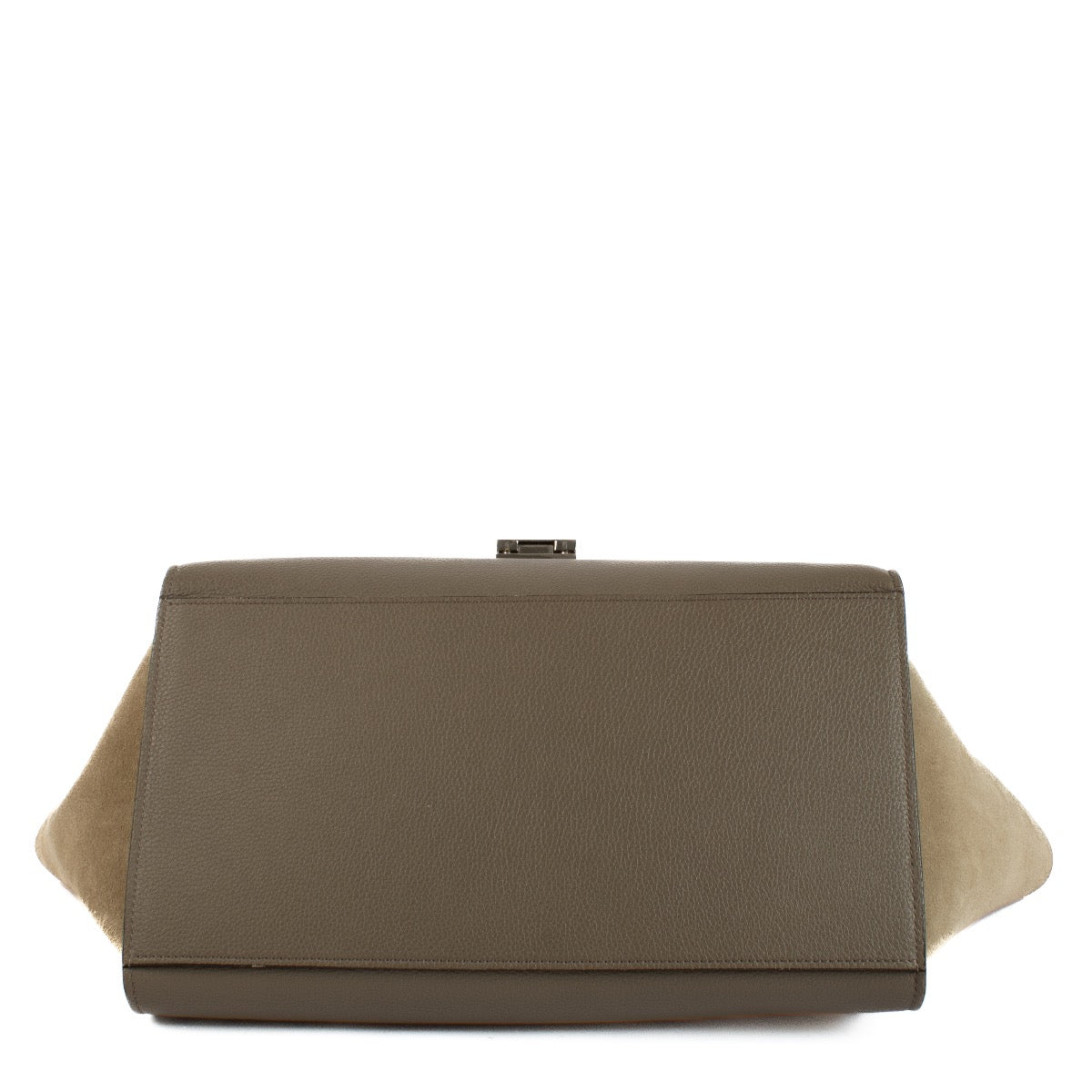 Shop safe online at Labellov in Antwerp, Brussels and Knokke this 100% authentic second hand Céline Taupe Leather & Suede Small Trapeze Shoulder Bag