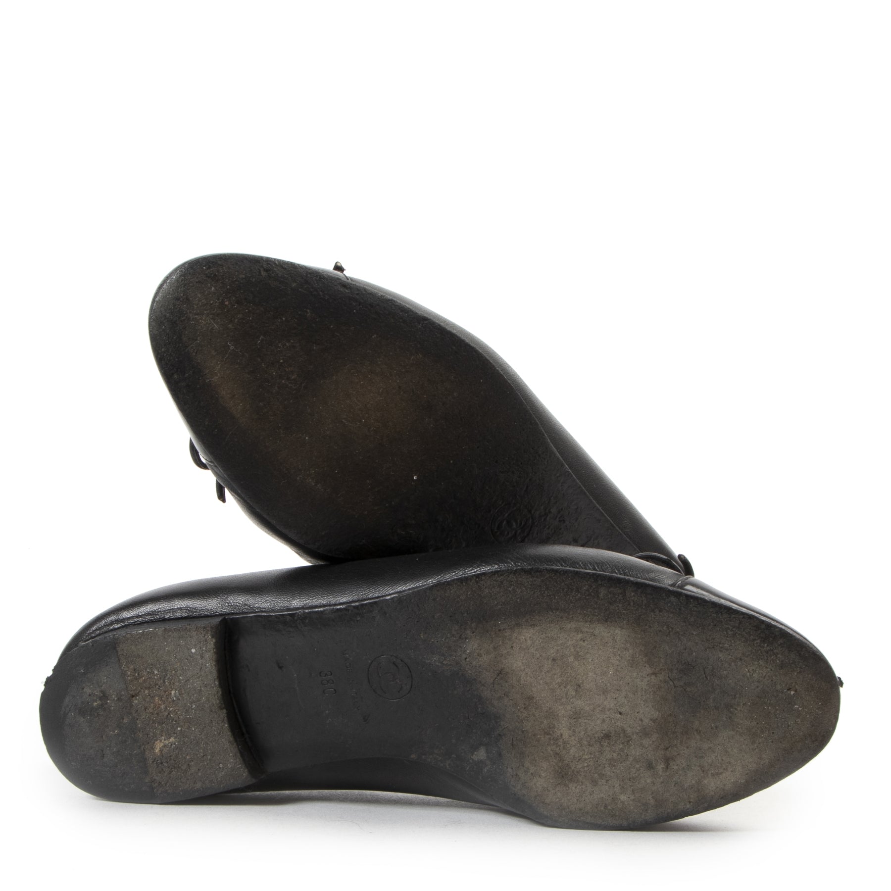 Chanel Black Leather Ballerina Flats
