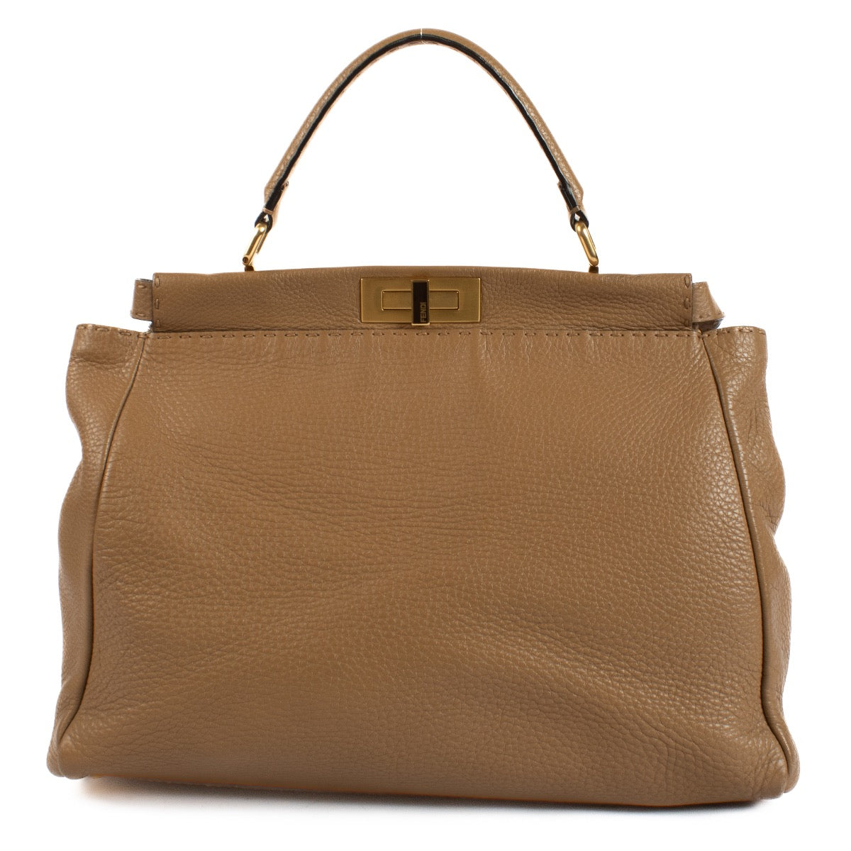 Shop safe online at Labellov in Antwerp, Brussels and Knokke this 100% authentic second hand Fendi Camel Peekaboo Large Bag