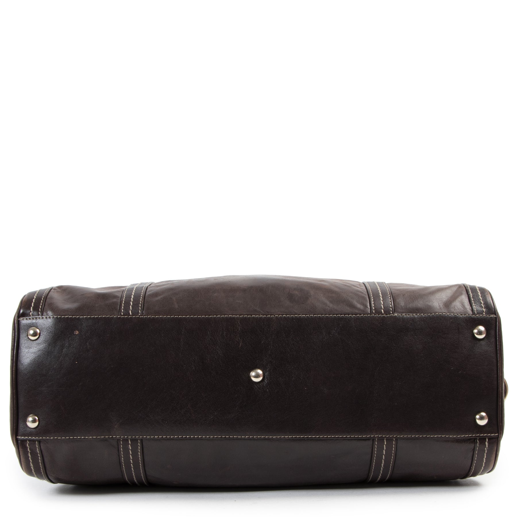 Authentieke Tweedehands Gucci Dark Brown Leather Duchessa Boston Bag juiste prijs veilig online shoppen luxe merken webshop winkelen Antwerpen België mode fashion