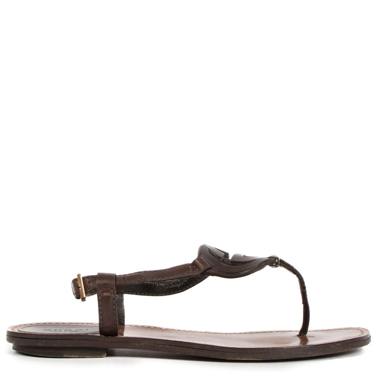 Gucci Brown GG Sandals